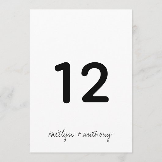 Modern zwart-witscript minimalistisch huwelijk kaart (Achterkant)