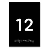 Modern zwart-witscript minimalistisch huwelijk kaart (Achterkant)