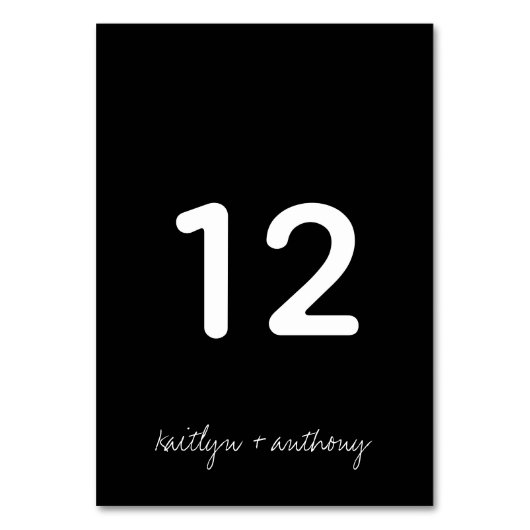 Modern zwart-witscript minimalistisch huwelijk kaart (Voorkant)