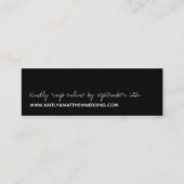 Modern zwart-witscript minimalistisch huwelijk mini visitekaartje (Voorkant)