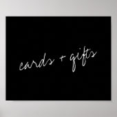 Modern zwart-witscript minimalistisch huwelijk poster (Voorkant)