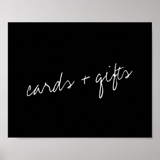 Modern zwart-witscript minimalistisch huwelijk poster (Voorkant)