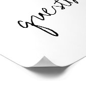 Modern zwart-witscript minimalistisch huwelijk poster (Hoek)