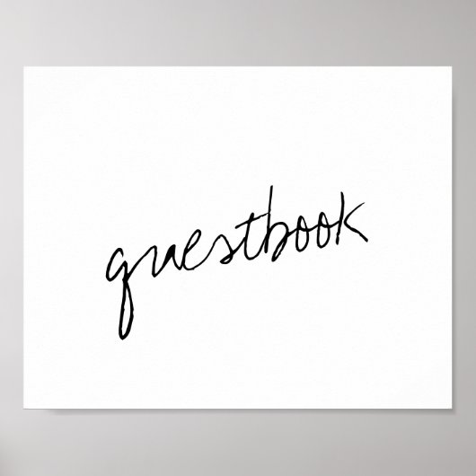 Modern zwart-witscript minimalistisch huwelijk poster (Voorkant)