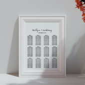 Modern zwart-witscript minimalistisch huwelijk poster