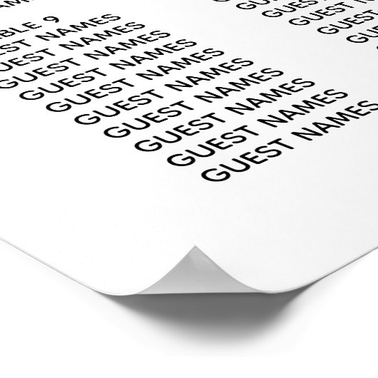 Modern zwart-witscript minimalistisch huwelijk poster (Hoek)