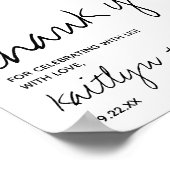 Modern zwart-witscript minimalistisch huwelijk poster (Hoek)