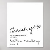 Modern zwart-witscript minimalistisch huwelijk poster (Voorkant)