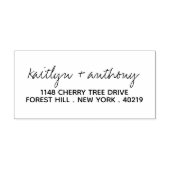 Modern zwart-witscript minimalistisch huwelijk zelfinktende stempel (Design)