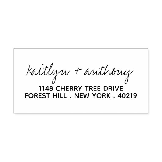 Modern zwart-witscript minimalistisch huwelijk zelfinktende stempel (Design)