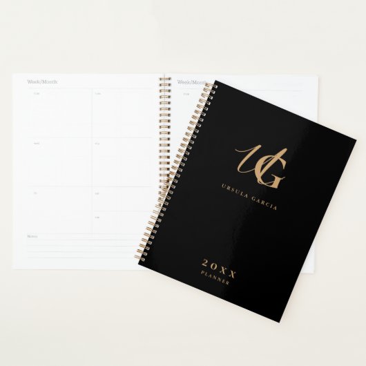 Modern zwart-witscript planner (Display)