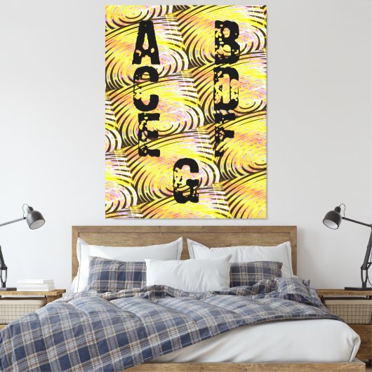 Modern - ZWART-WITTE-GEEL-zeer mooi Canvas afdrukk (Insitu (Slaapkamer))