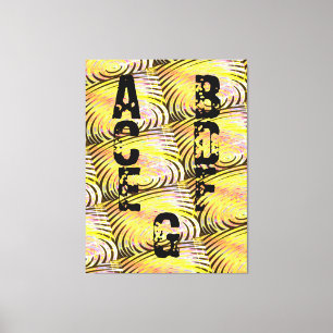 Modern - ZWART-WITTE-GEEL-zeer mooi Canvas afdrukk Afdruk