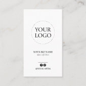 Modern Zwart Witte Logo Cadeaubon Zakelijk Visitekaartje (Voorkant)