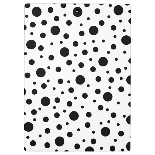 Modern Zwart Witte Stippen Klembord (Achterkant)