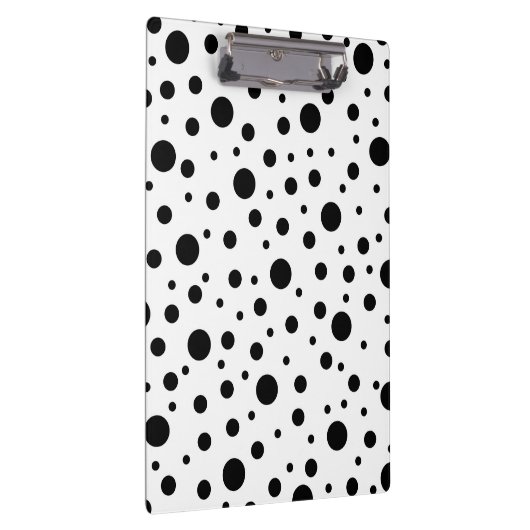 Modern Zwart Witte Stippen Klembord (Rechts)