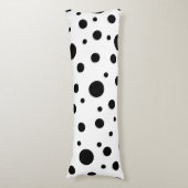 Modern Zwart Witte Stippen Lichaamskussen (Voorkant Verticaal)