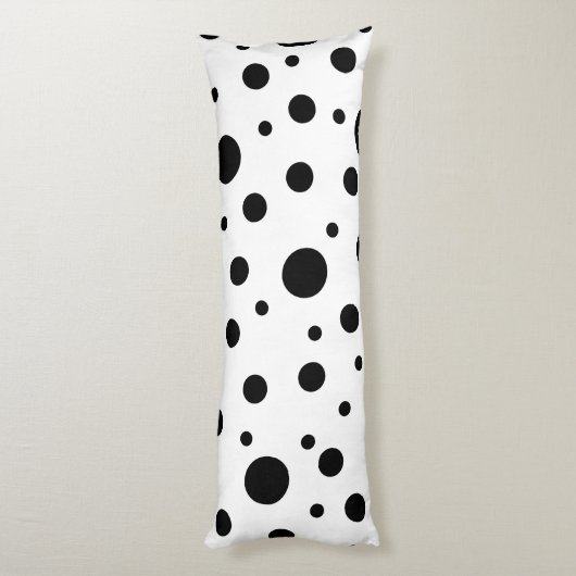 Modern Zwart Witte Stippen Lichaamskussen (Achterkant (Verticaal))