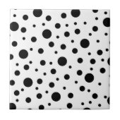 Modern Zwart Witte Stippen Tegeltje (Voorkant)