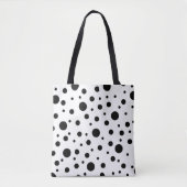 Modern Zwart Witte Stippen Tote Bag (Voorkant)