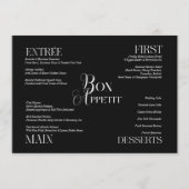 Modern Zwart Witte Trouwmenu Menu (Voorkant)