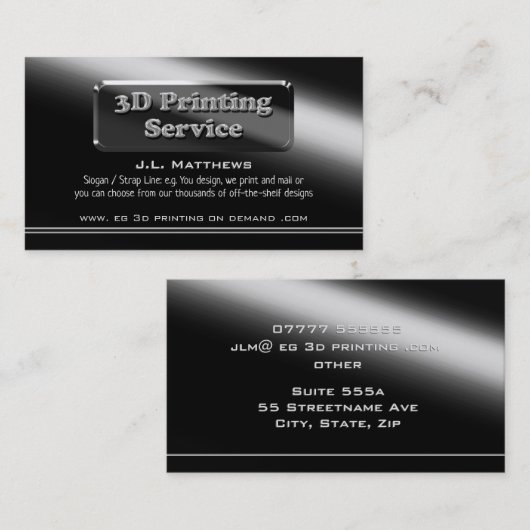 Modern zwart-witthema - Consultant Visitekaartje (Voorkant / Achterkant)