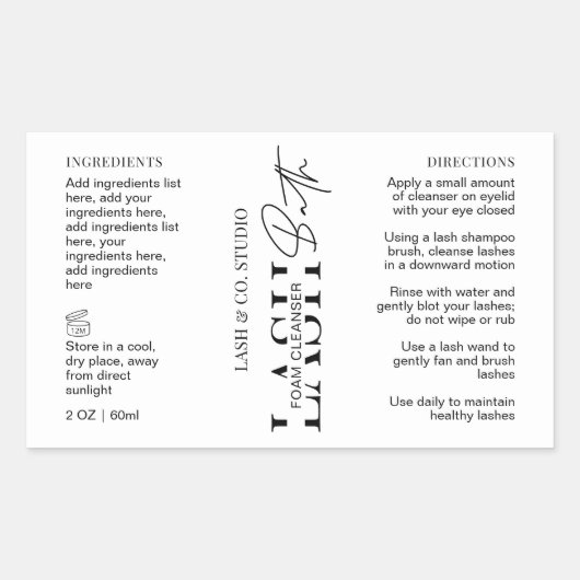 Modern zwart-witwasprogramma rechthoekige sticker (Voorkant)