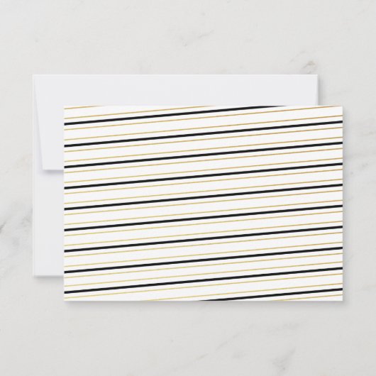 Modern zwart-witwoord en Gold Striped Word of Advi Kaart (Achterkant)