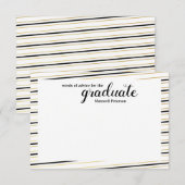 Modern zwart-witwoord en Gold Striped Word of Advi Kaart (Voorkant / Achterkant)