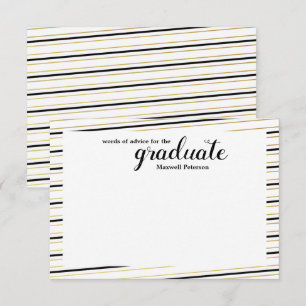 Modern zwart-witwoord en Gold Striped Word of Advi Kaart