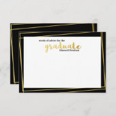 Modern zwart-witwoord en Gold Striped Word van adv Kaart (Voorkant / Achterkant)