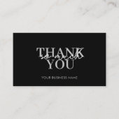 Modern Zwart Zakelijk Elegant Dank u Visitekaartje (Voorkant)