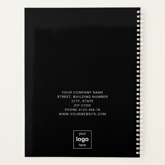 Modern Zwart Zakelijk Logo 2024 Planner (Achterkant)