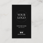 Modern Zwart Zakelijk Logo Cadeaubon Visitekaartje (Voorkant)