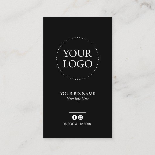 Modern Zwart Zakelijk Logo Cadeaubon Visitekaartje (Voorkant)