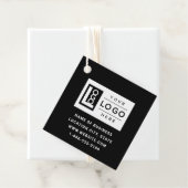 Modern zwart zakelijk logo en QR-code Bedankjes Labels (In situ)
