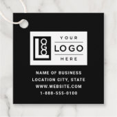 Modern zwart zakelijk logo en QR-code Bedankjes Labels (Voorkant)