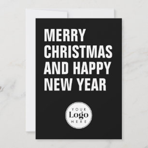 Modern Zwart Zakelijk Logo Kerstmis Feestdagenkaart