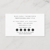 Modern Zwart Zakelijk Logo Social Media Iconen Visitekaartje (Achterkant)