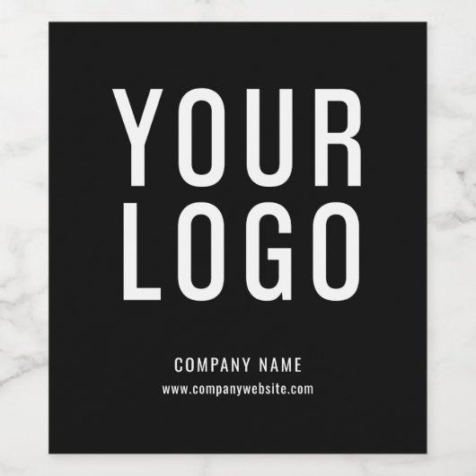 Modern Zwart Zakelijk Logo Wijnflesetiketten Wijn Etiket (Enkel label)