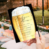 Modern Zwart Zijn & Heren Calligrafie BBQ & Brews Kaart