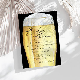 Modern Zwart Zijn & Heren Calligrafie BBQ & Brews Kaart