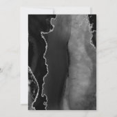 Modern zwart zilver agate slaat de datum op save the date (Achterkant)