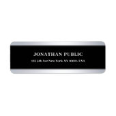 Modern Zwart Zilver Elegant Sjabloon Chique Popula Etiket (Voorkant)