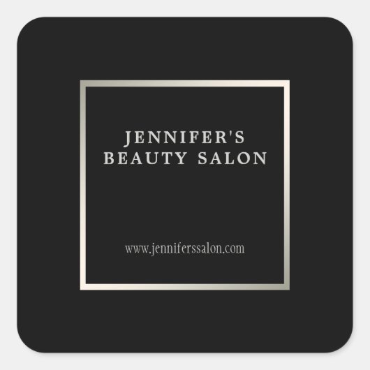 Modern zwart zilver promotionele professional vierkante sticker (Voorkant)