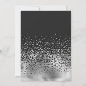 Modern Zwart Zilveren Folie Confetti Ombre Wedding Kaart (Achterkant)