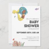 Modern zwart zwanger zeemeermin neutraal Baby show Kaart (Voorkant)