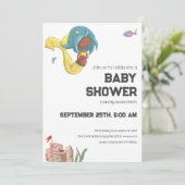 Modern zwart zwanger zeemeermin neutraal Baby show Kaart (Staand voorkant)