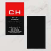 Modern zwart zwart zwart wit Visitekaartje (Voorkant / Achterkant)