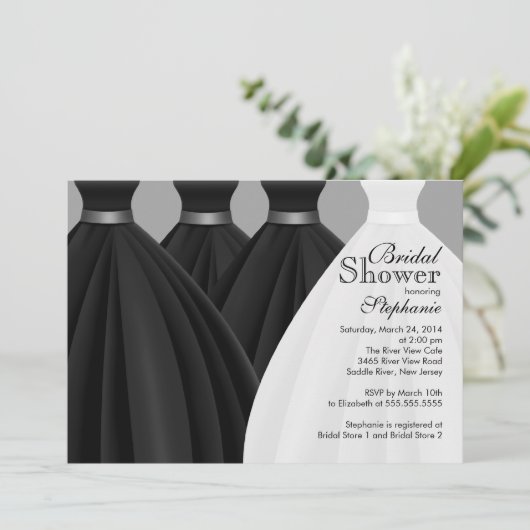 Modern Zwarte bruidsmeisjes bruidsjurk Vrijgezelle Kaart (Staand voorkant)